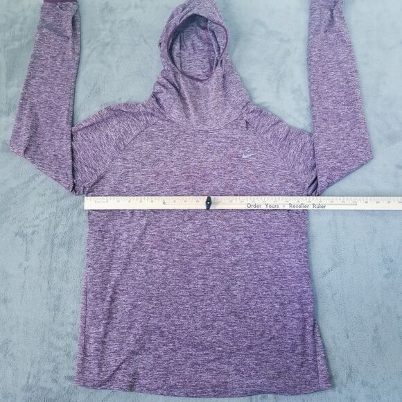 Nike Running Funnel Neck Hoodie Womens Burgundy XL Heathered Pockets Gym Sports - Picture 7 of 14